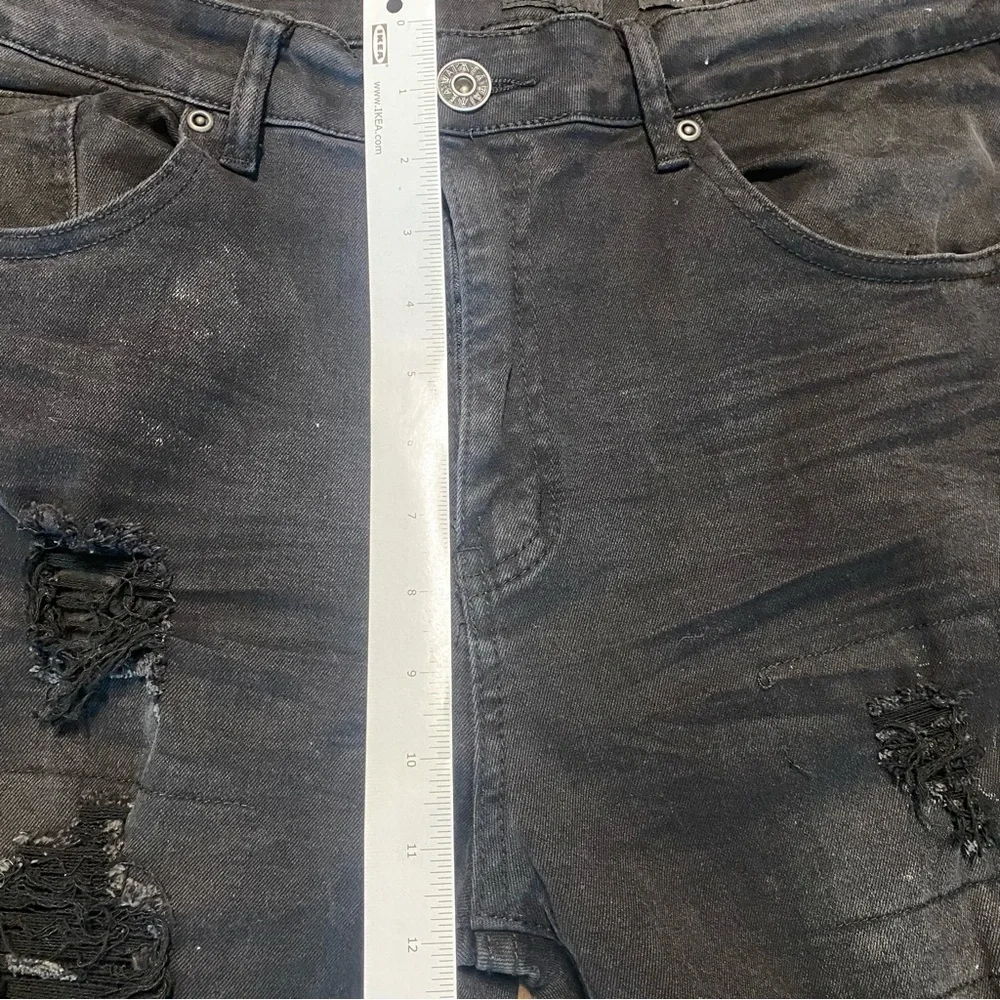 Men's Distressed Black Jeans 36x32 skinny
